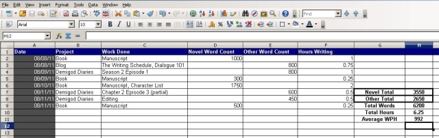 screenshot of my spreadsheet