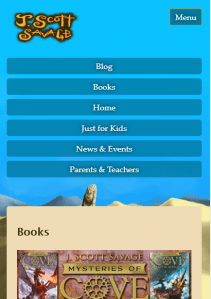 Screenshot of Menu at Phone Size